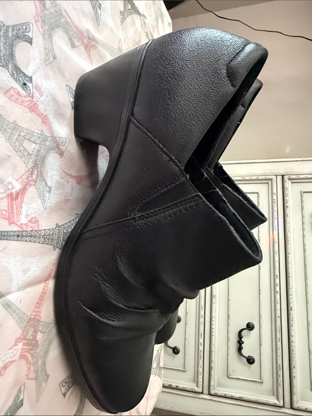 Clarks Black Low Block Heel Ankle Booties